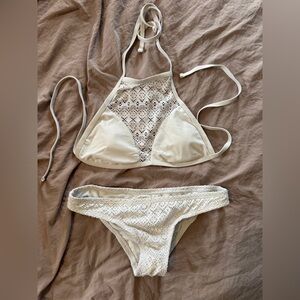 White Crochet Bikini Set Small